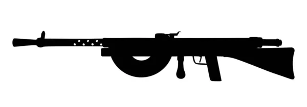 Maschinengewehr Vektor Silhouette Illustration Isoliert Auf Weißem Hintergrund Tödliche Waffe — Stockvektor