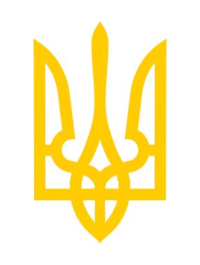 Ukrayna arması, mühür, ulusal amblem, beyaz arka planda izole edilmiş. Ukrayna 'nın Vektör Paltosu. Ukrayna arması.