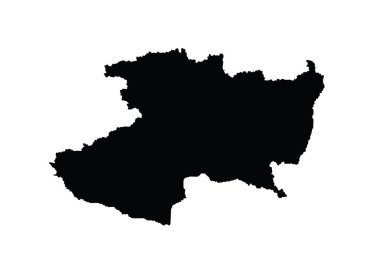 Meksika eyalet haritası, Michoacan haritası siluet vektör çizimi beyaz arkaplan üzerinde izole.