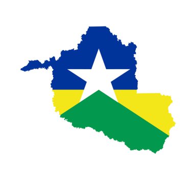 Rondonia haritası beyaz arka planda izole edilmiş vektör silüeti çizimi. Brezilya Rondonia haritası sembolü. Güney Amerika bölgesi.