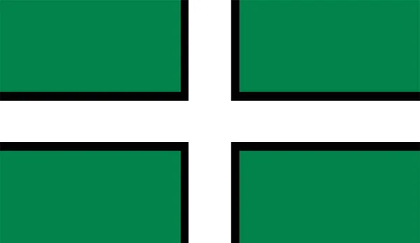 德文郡旗矢量图解孤立 英格兰领土符号 — 图库矢量图片