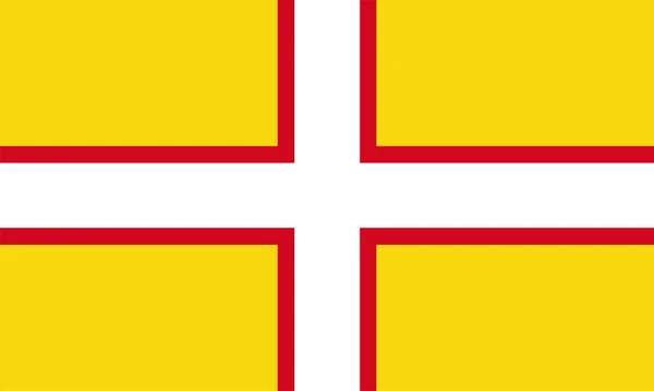 Ilustração Vetorial Bandeira Dorset Isolada Inglaterra Território Província Grã Bretanha — Vetor de Stock