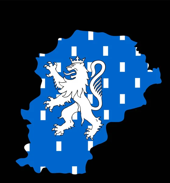 Régió Franciaország Comte Térkép Zászló Vektor Sziluett Illusztráció Elszigetelt Fekete — Stock Vector
