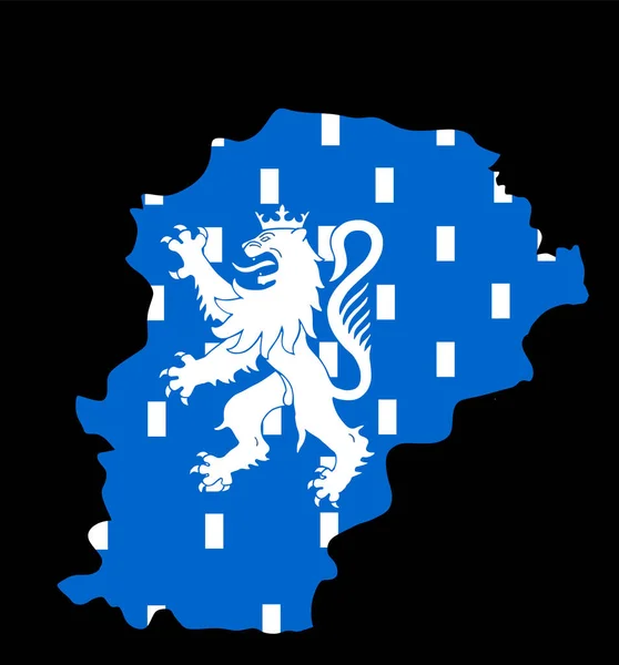 地域フランス地図黒の背景に隔離された旗ベクトルのシルエットイラストをコミット フランスの国旗を掲揚する フランスの領土 ヨーロッパ諸国の紋章ライオン — ストックベクタ