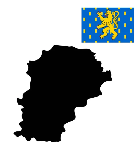 Regio Frankrijk Comte Kaart Vlag Vector Silhouet Illustratie Geïsoleerd Witte — Stockvector