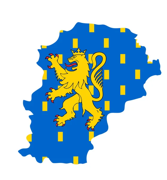 Regio Frankrijk Comte Kaart Vlag Vector Silhouet Illustratie Geïsoleerd Witte — Stockvector