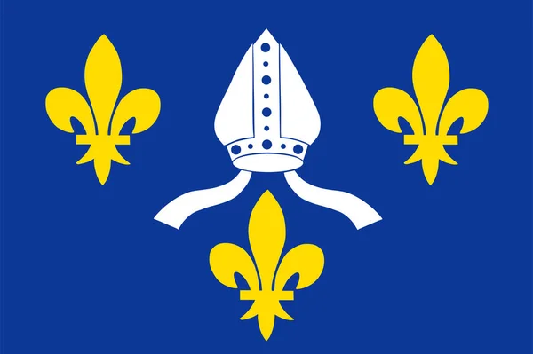 Prancis Ilustrasi Vektor Bendera Saintonge Wilayah Pantai Atlantik Perancis - Stok Vektor