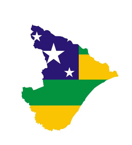 Sergipe Térkép Zászló Vektor Sziluett Illusztráció Elszigetelt Fehér Háttér Brazília — Stock Vector