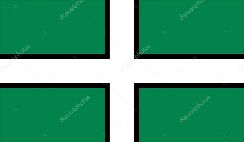 Devon flag vector illustration isolated, England territory symbol.
