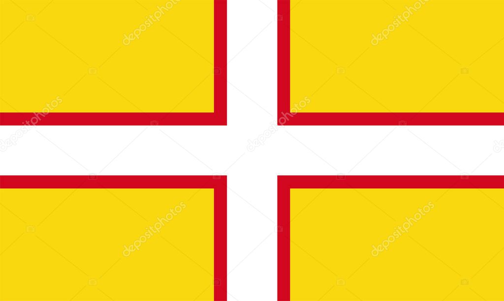Dorset flag vector illustration isolated. England province territory, Great Britain. United Kingdom.