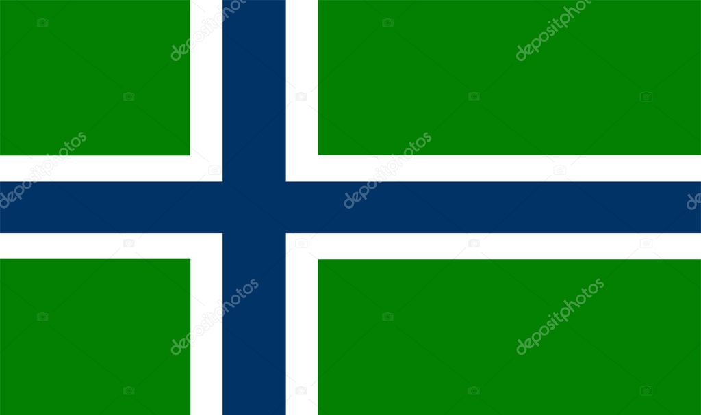 South Uist island flag vector illustration isolated. Scotland territory symbol.
