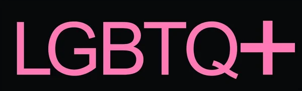 Lgbtq Slovo Banner Vektorové Ilustrace Izolované Černém Pozadí Typografie Lesbickou — Stockový vektor