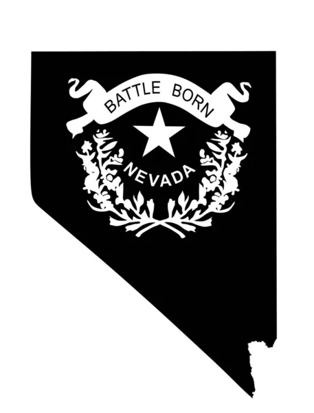 Mapa Vetorial Nevada Ilustração Silhueta Vetorial Bandeira Isolada Fundo Branco —  Vetores de Stock