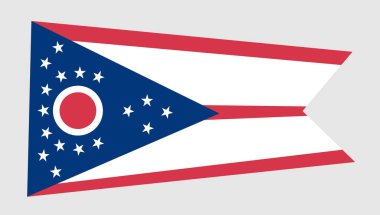 Ohio bayrak çizimi arka planda izole edildi. Amerika Birleşik Devletleri bayrağı..