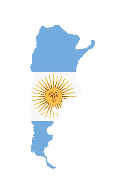 Аргентинская Векторная Иллюстрация Белом Фоне Карта Флага Аргентины Символ Южной — стоковый вектор