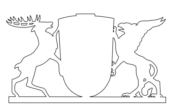 Symbole Territoire Allemand Contour Ligne Grands Armoiries Bade Wurtemberg Illustration — Image vectorielle