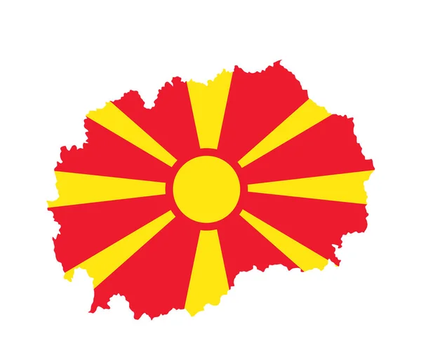 Mapa Vetorial Macedônia Norte Ilustração Silhueta Bandeira Isolada Sobre Fundo —  Vetores de Stock