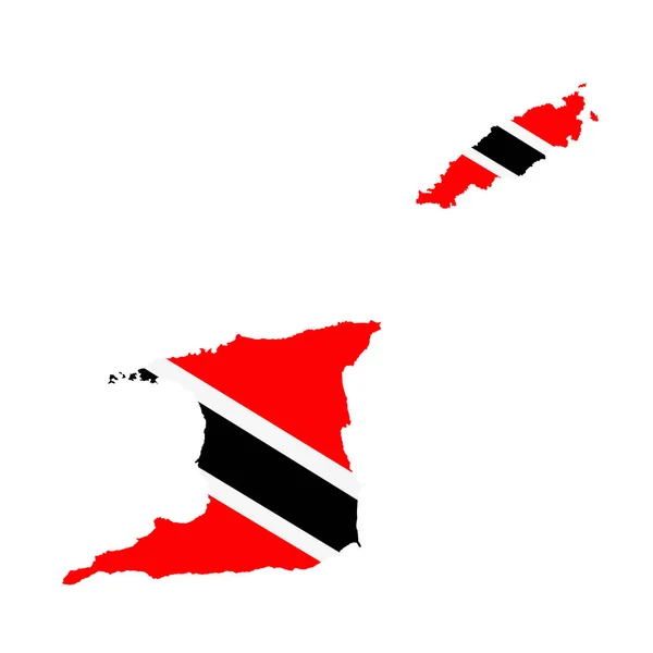 República Trinidad Tobago Mapa Bandera Vector Silueta Ilustración Aislada Sobre — Archivo Imágenes Vectoriales