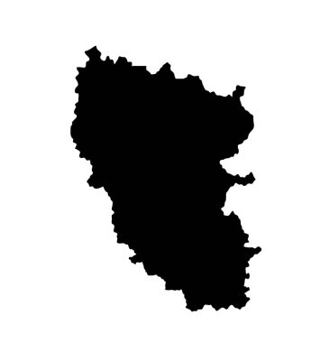 Lugansk haritası vektör silueti çizimi beyaz arkaplanda izole edildi. Luhansk oblast haritası Ukrayna bölge bölgesi.