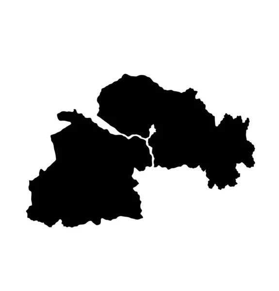Dnyipropetrovszk Térkép Vektor Sziluett Illusztráció Elszigetelt Fehér Háttér Dnyipropetrovszk Oblast — Stock Vector