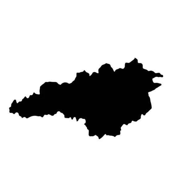 白い背景に孤立Kirovohrad地図ベクトルシルエットイラスト キロフラド州地図ウクライナ領土地域 — ストックベクタ