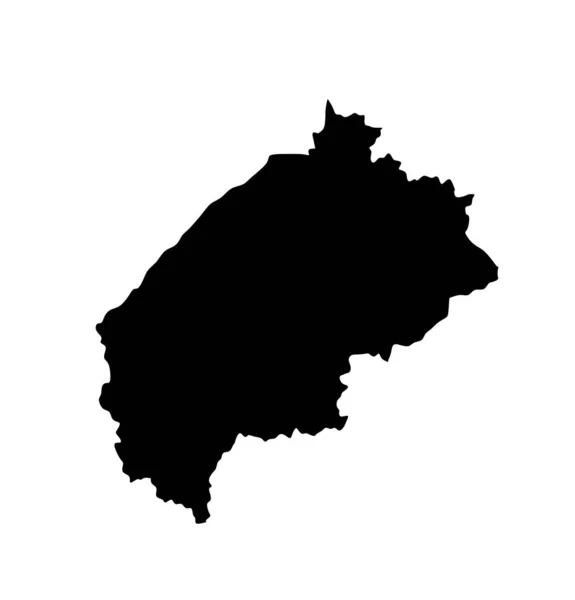 Ilustração Silhueta Vetorial Mapa Lviv Isolada Fundo Branco Lviv Oblast —  Vetores de Stock
