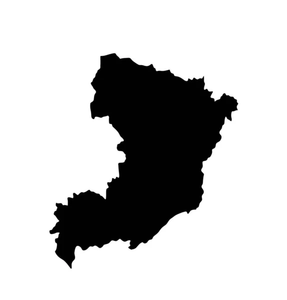 Rvne Map Vector Silhouette 삽화는 배경에 분리되어 Rvne Oblast Map — 스톡 벡터