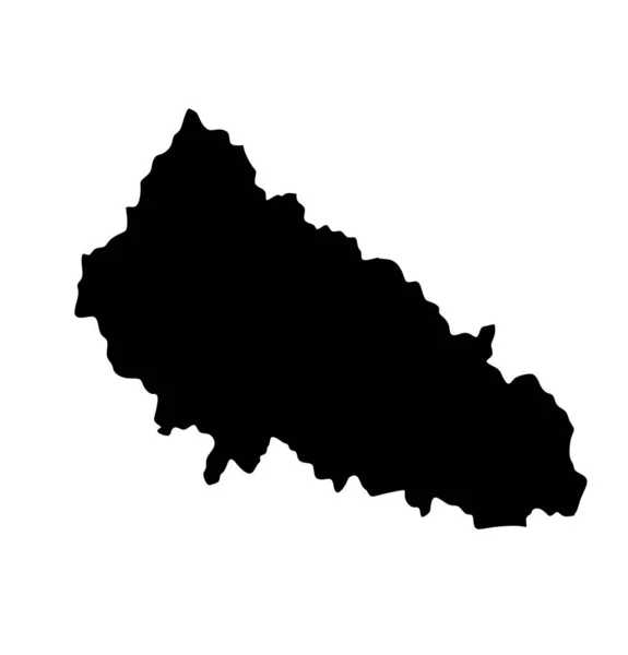 白い背景に隔離されたZakarpattia地図ベクトルシルエットイラスト ザカルパティア地図ウクライナ領土地域 — ストックベクタ