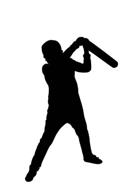 Little angry boy with bat in fight vector silhouette illustration isolated on white background. Kid play game with friend, like a knight with sword in battle. Rubber stick game on children playground.