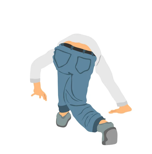 Clumsy Man Slipped Slippery Floor Vector Illustration Isolated White Background —  Vetores de Stock
