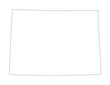 Blank Colorado vector map silhouette illustration isolated on white background. High detailed illustration. United state of America country. Empty editable Colorado line contour map.