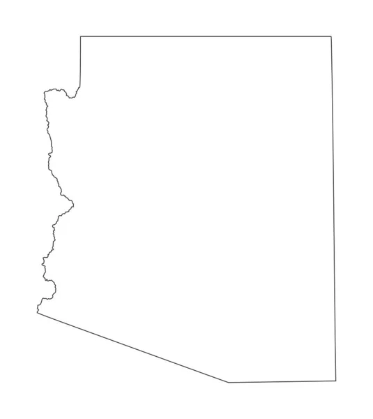 Blank Arizona Vector Map Silhouette Illustration Isolated White Background High — ストックベクタ