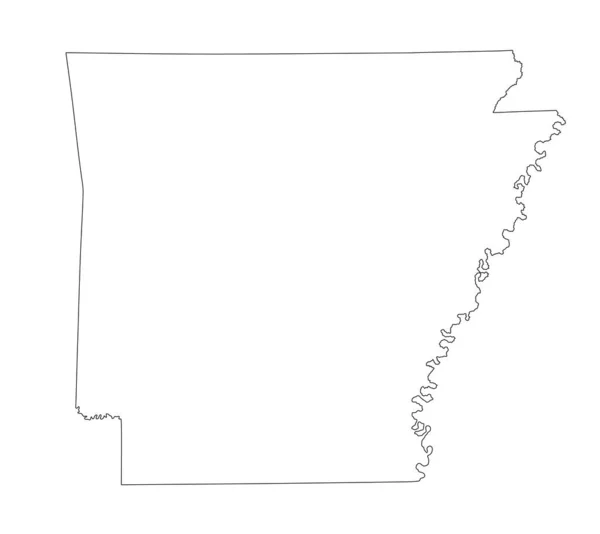 Blank Arkansas Vector Map Silhouette Illustration Isolated White Background High — Stock vektor