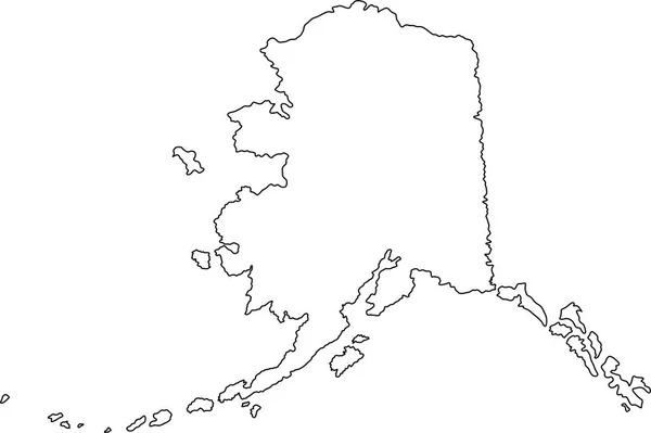 Blank Alaska Vector Map Silhouette Illustration Isolated White Background High — Vetor de Stock