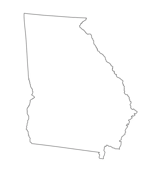 Κενό Χάρτη Διάνυσμα Της Γεωργίας Εικόνα Σιλουέτα Απομονωμένη Λευκό Φόντο — Διανυσματικό Αρχείο