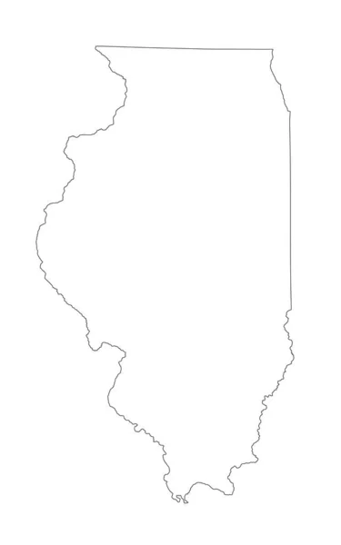 Blank Illinois Vector Map Silhouette Illustration Isolated White Background High — Vector de stock