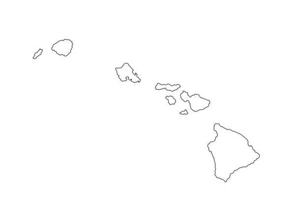 Blank Hawaii Vector Map Silhouette Illustration Isolated White Background High — ストックベクタ