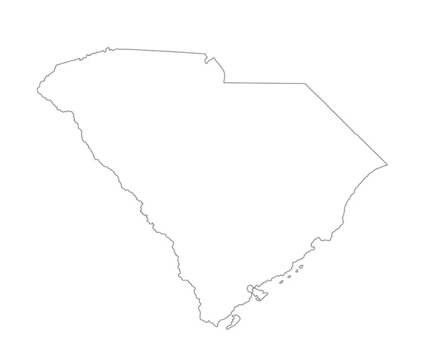 Blank South Carolina Vector Map Silhouette Illustration Isolated White Background — Vettoriale Stock