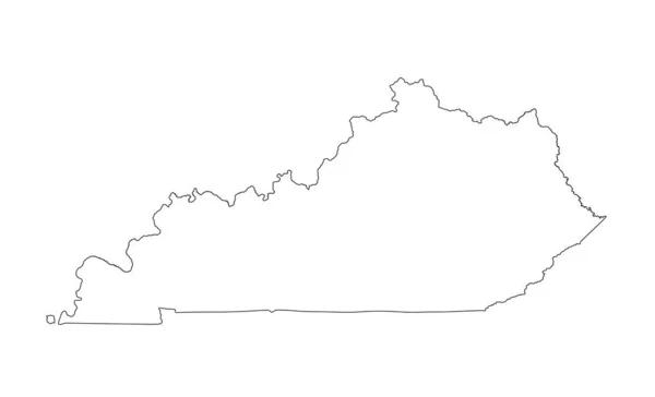Blank Kentucky Vector Map Silhouette Illustration Isolated White Background High — Vector de stock