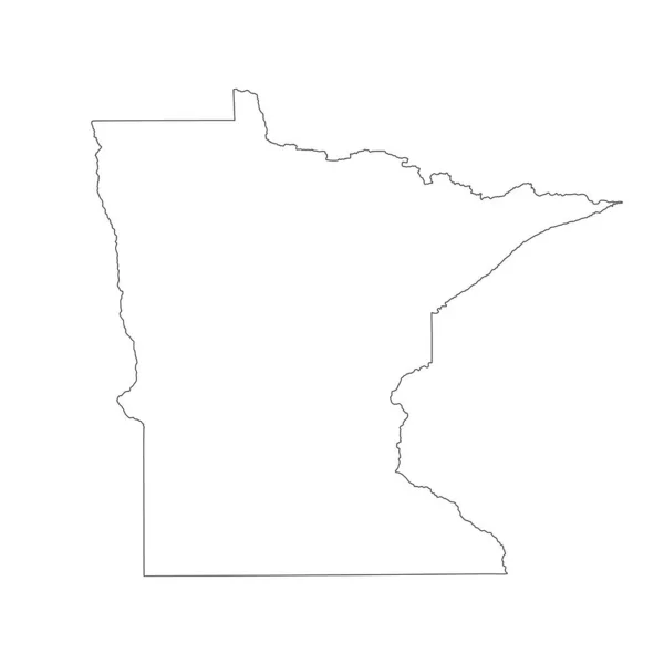 Blank Minnesota Vector Map Silhouette Illustration Isolated White Background High — 图库矢量图片