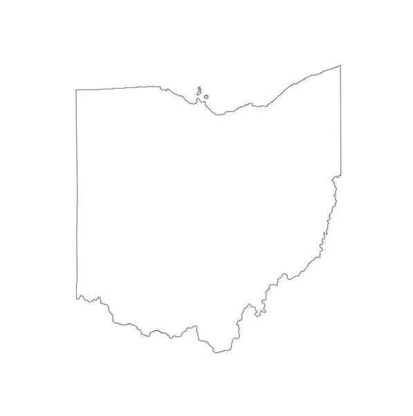 Blank Ohio Vector Map Silhouette Illustration Isolated White Background High — Vector de stock