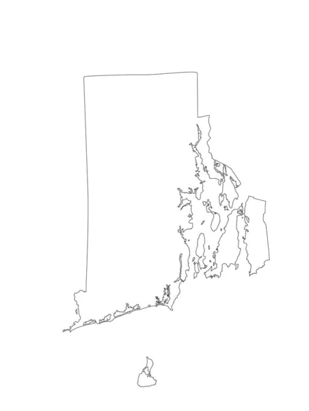 Usa State Blank Map Rhode Island Vector Map Silhouette Illustration —  Vetores de Stock