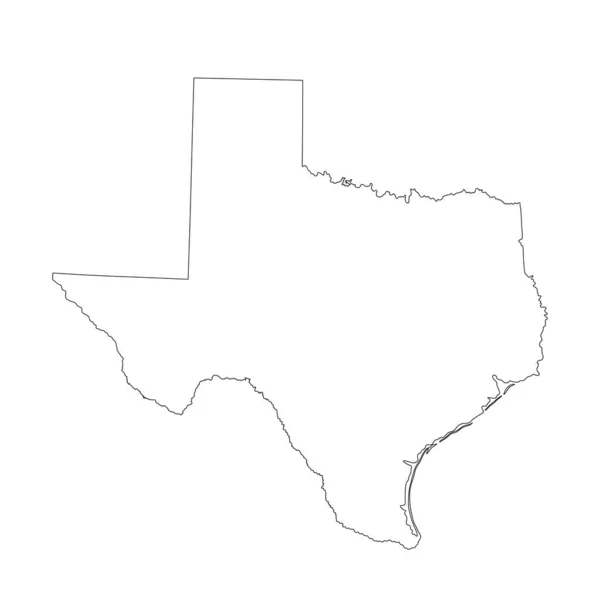 Empty Texas Vector Map Silhouette Illustration Isolated White Background United — Stock Vector