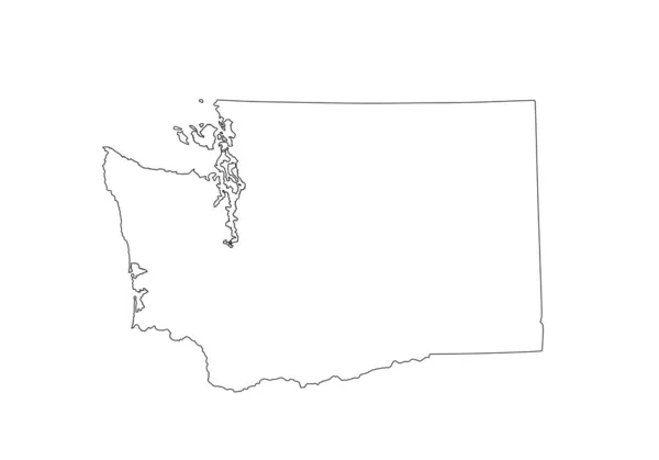 Blank Washington State Vector Map Silhouette Illustration Isolated White Background — Vector de stock