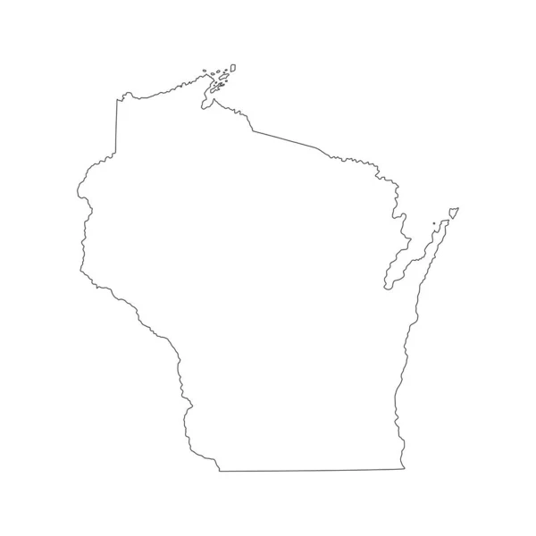 Empty Wisconsin State Vector Map Silhouette Illustration Isolated White Background — 图库矢量图片
