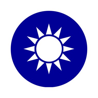 National symbol of Taiwan coat of arms vector illustration isolated. Emblem of Taiwan, part of flag.