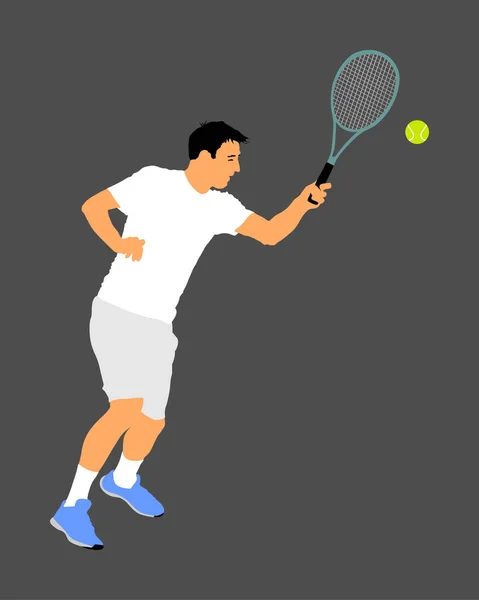 Man Tennis Player Vector Illustration Isolated Gray Background Sport Tennis — Stok Vektör