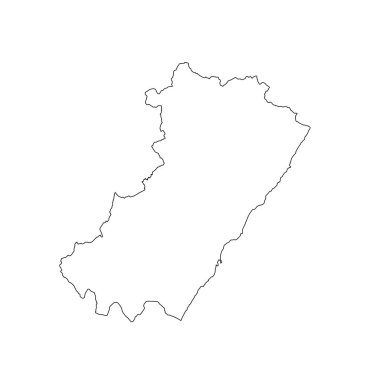 Beyaz arkaplanda izole edilmiş Castellon çizgisi haritası vektör silueti çizimi. Çok detaylı bir illüstrasyon. İspanya 'nın otonom Valensiyalılar topluluğunun bir parçası. Avrupa ülkesi ve AB üyesi