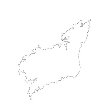 La Coruna harita çizgisi beyaz arkaplanda izole edilmiş vektör silueti çizimi. Çok detaylı bir illüstrasyon. İspanya 'nın otonom Galiçya' nın bir parçası. Avrupa ülkesi ve AB üyesi.