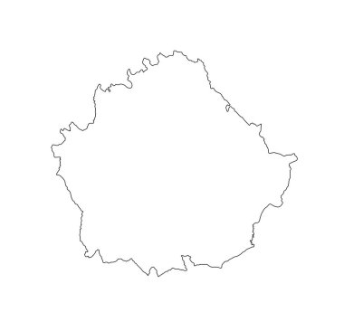 Beyaz arkaplanda izole edilmiş Cuenca çizgi haritası vektör silueti çizimi. Çok detaylı bir şekli var. İspanya 'nın Castilla La Mancha özerk bölgesinin bir parçası. Avrupa ülkesi ve AB üyesi.